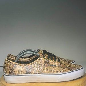 VANS AUTHENTIC SNAKE SKIN GOLD BROWN WHITE SIZE 11.5